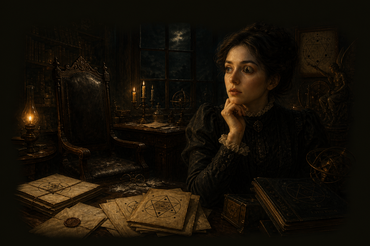 An inner judge seated behind a woman's eyes